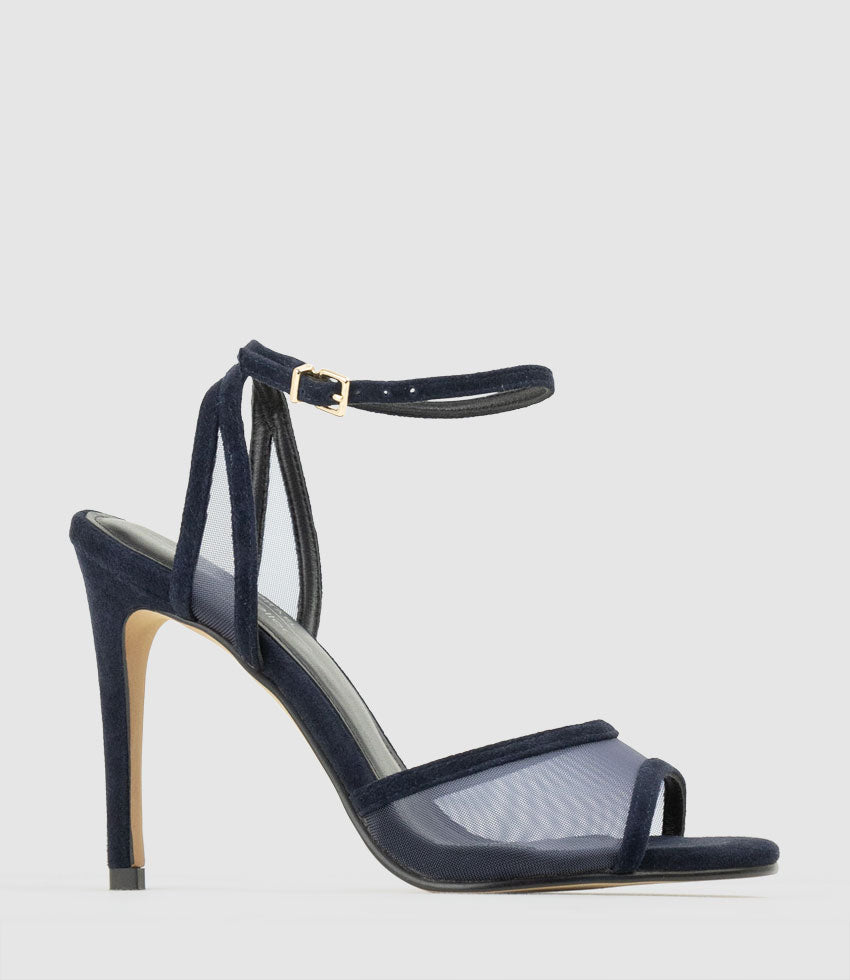 WISH100 Mesh Sandal in Navy Suede