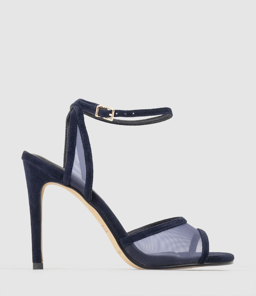 WISH100 Mesh Sandal in Navy Suede