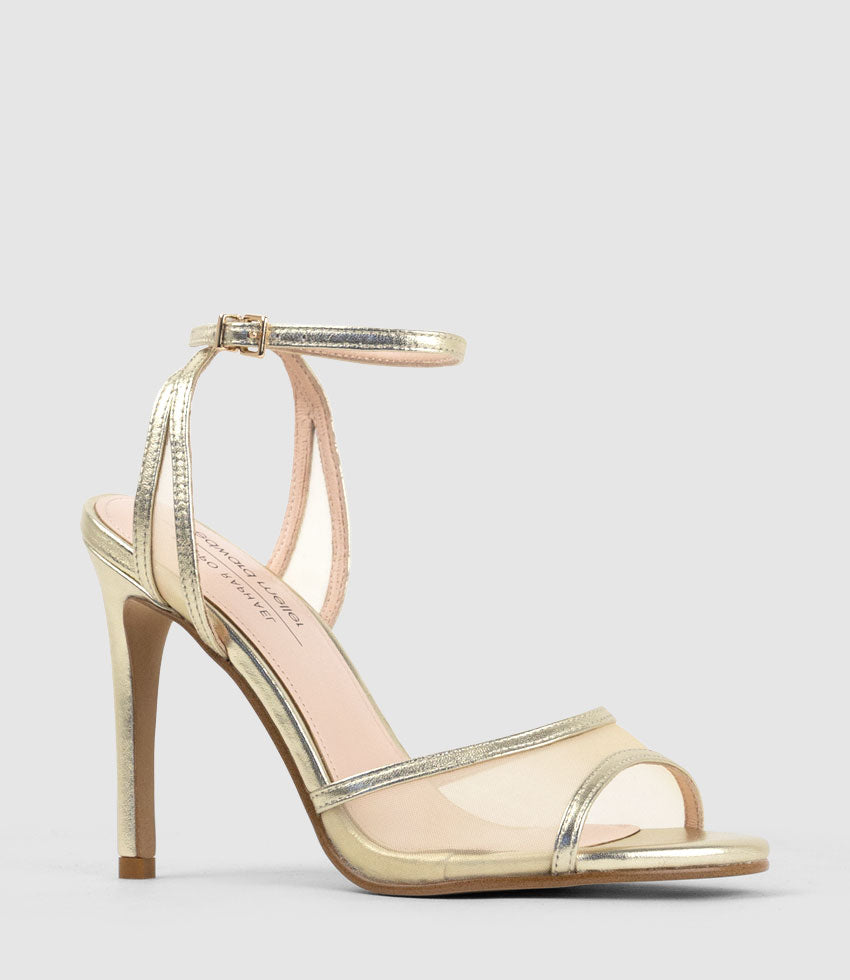 WISH100 Mesh Sandal in Pale Gold