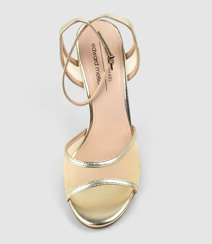 WISH100 Mesh Sandal in Pale Gold