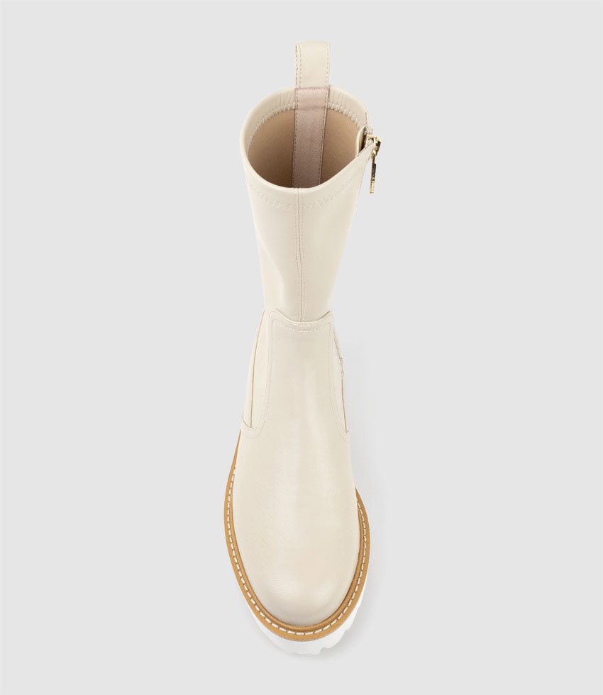 WORSLEY Stretch Ankle Boot on Unit in Beige - Edward Meller
