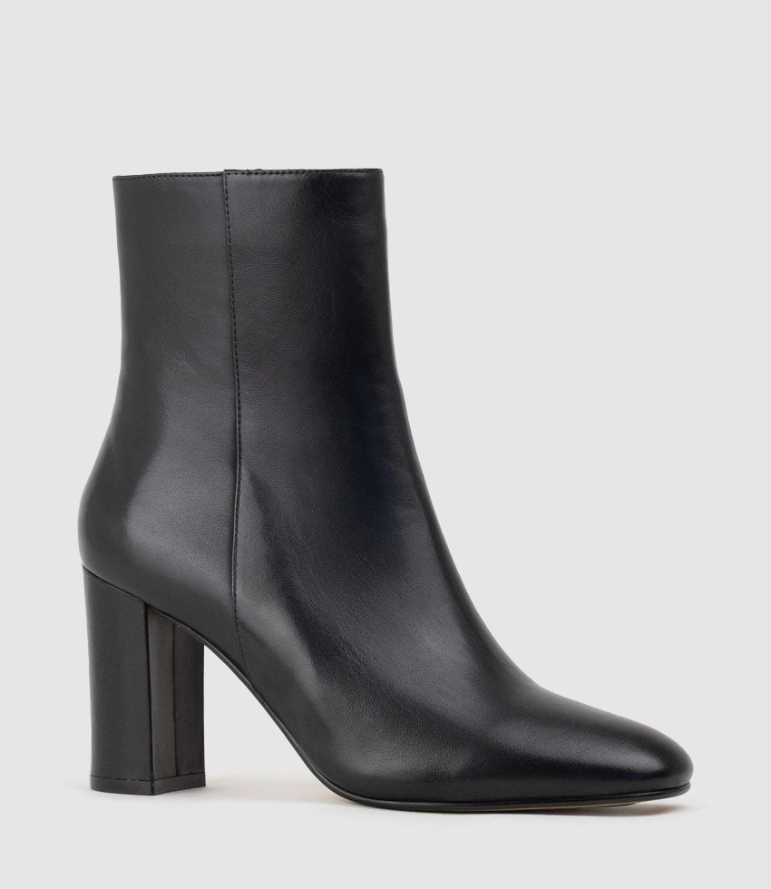 XADIA85 Block Heel Ankle Boot in Black - Edward Meller