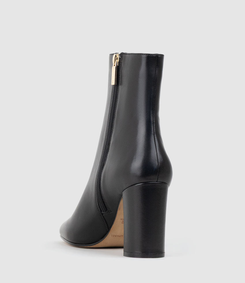 XADIA85 Block Heel Ankle Boot in Black - Edward Meller