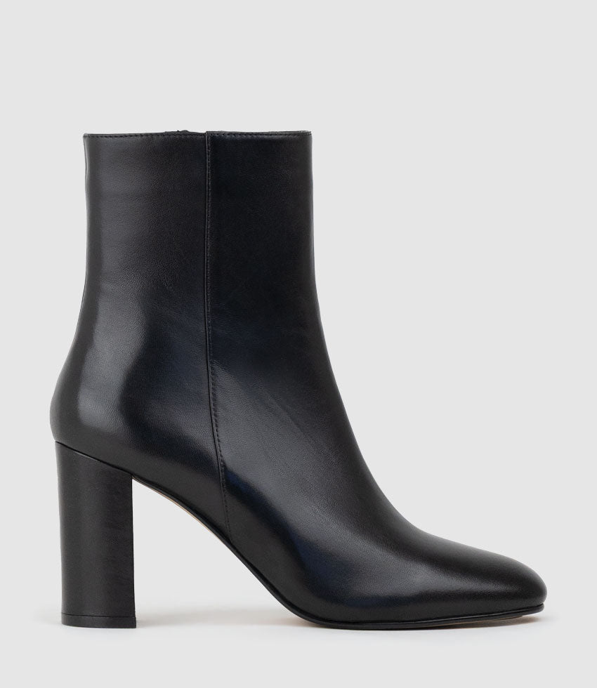 XADIA85 Block Heel Ankle Boot in Black - Edward Meller
