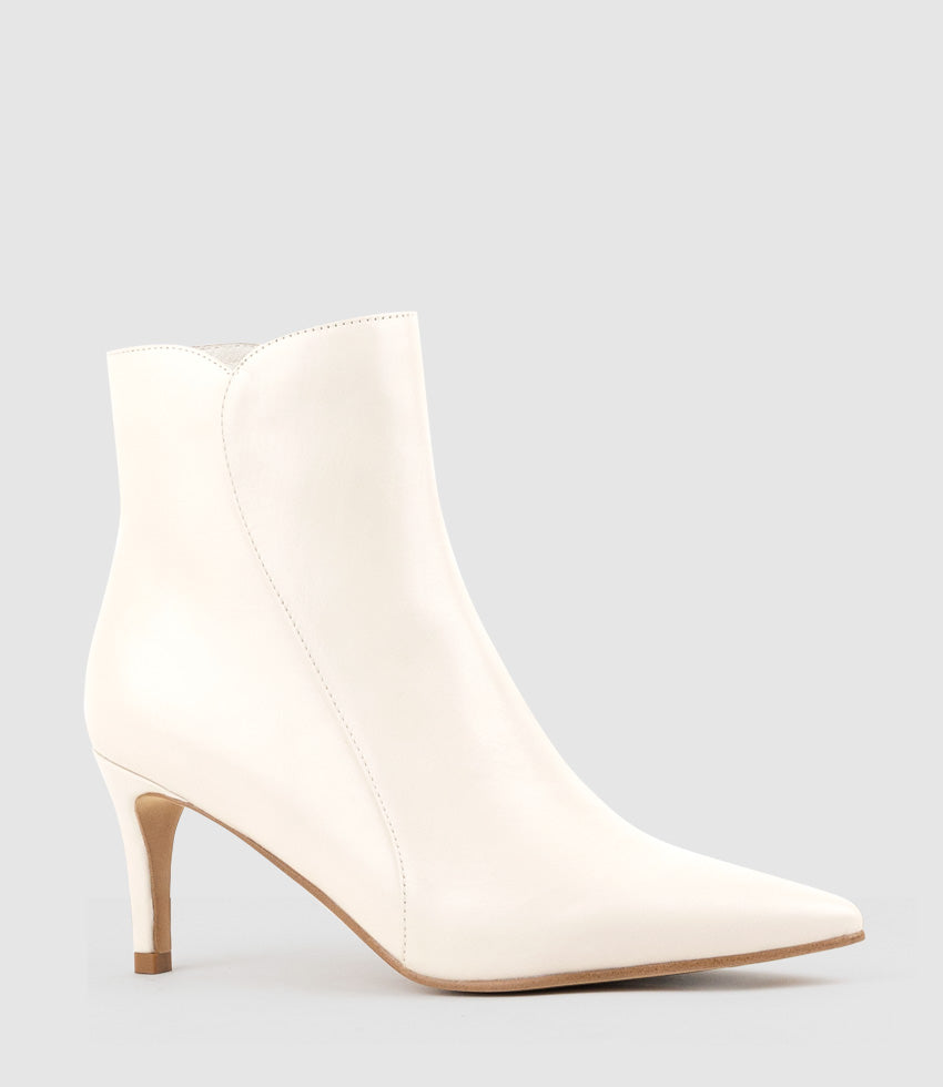ZAID75 Pointed Ankle Boot in Offwhite Calf - Edward Meller