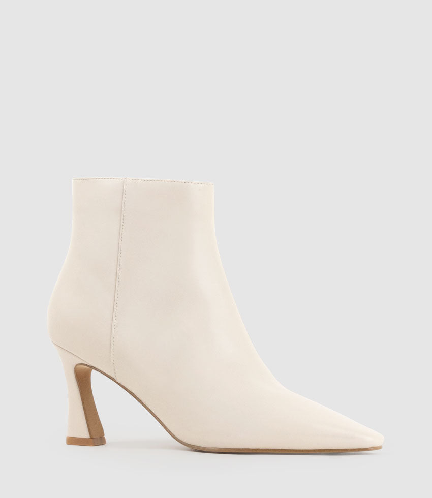 ZAINSLEY75 Chiselled Ankle Boot in Offwhite Calf - Edward Meller