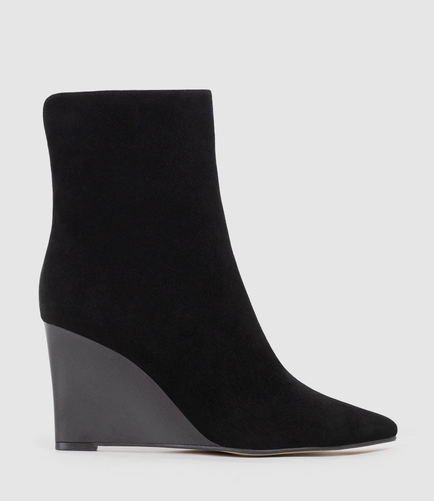 ZALORA85 Ankle Boot on Wedge in Black Suede - Edward Meller
