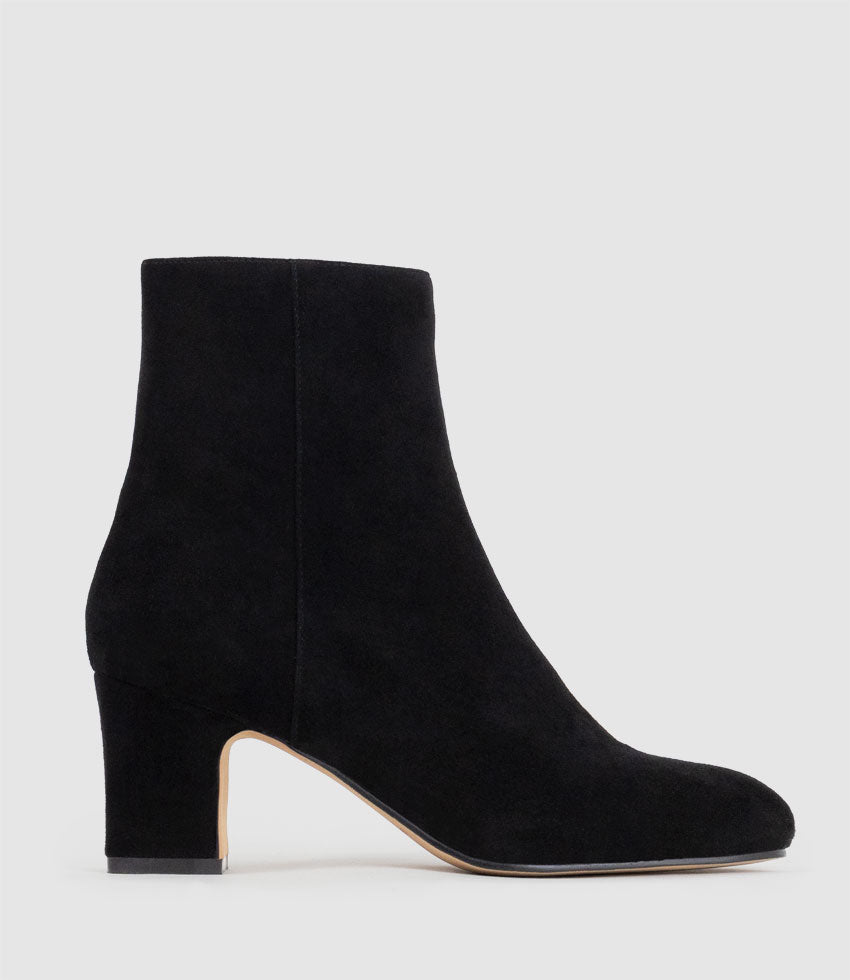 ZERA65 Pointed Ankle Boot in Black Suede