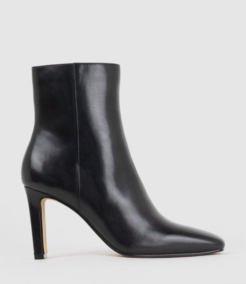 ZORN85 Square Toe Ankle Boot in Black Calf - Edward Meller