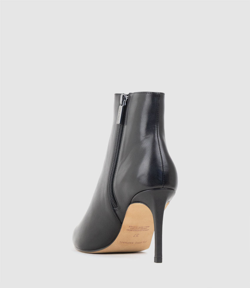 ZYAIR85 Stiletto Ankle Boot in Black Calf - Edward Meller