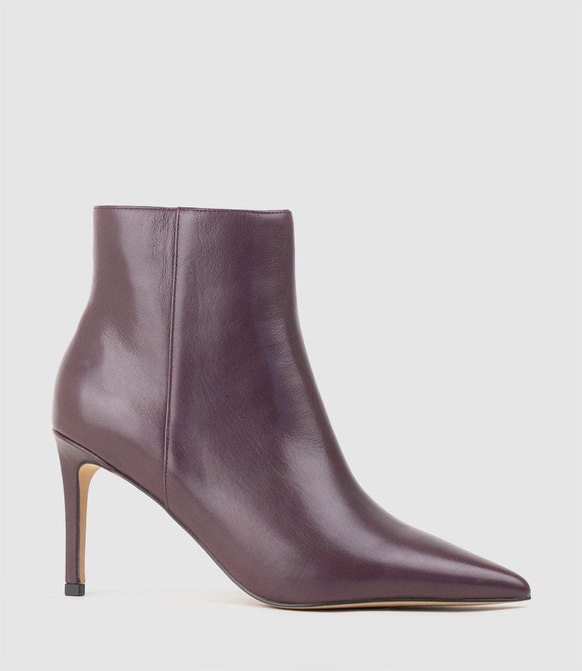 ZYAIR85 Stiletto Ankle Boot in Bordeaux Calf - Edward Meller