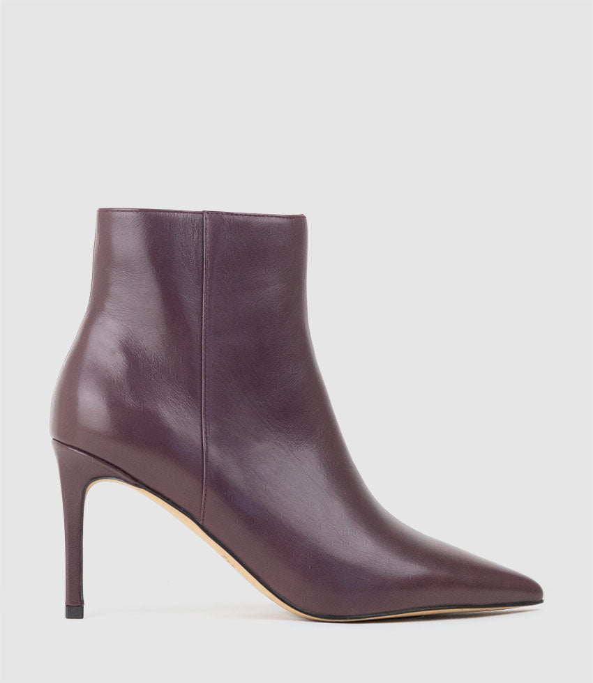 ZYAIR85 Stiletto Ankle Boot in Bordeaux Calf - Edward Meller