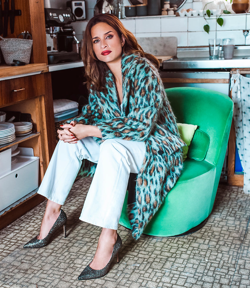 GAGA 100mm Pointed Toe Pump in Gold Speckle - Edward Meller