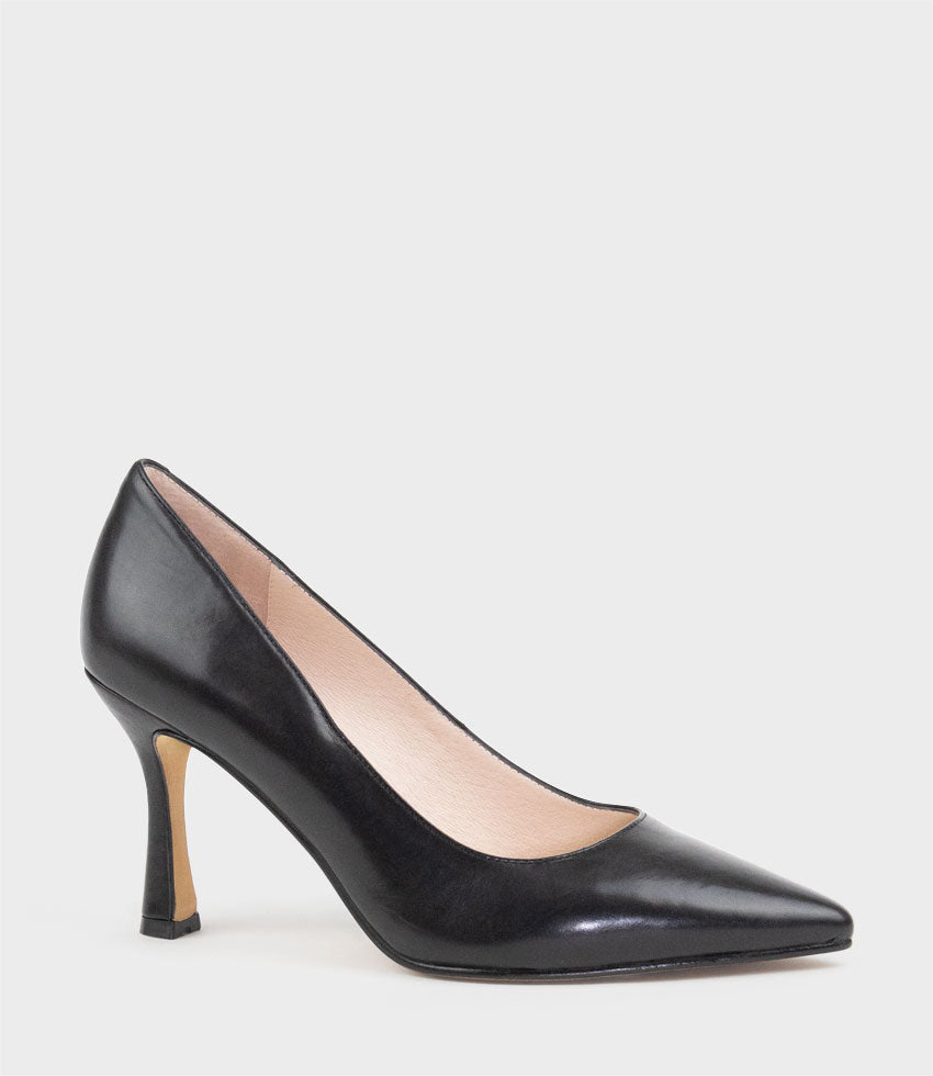 AMARA85 Pump with Louis Heel in Black - Edward Meller