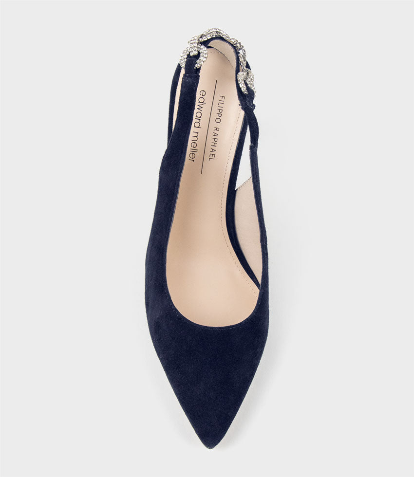 Navy flat slingback shoes Clearance