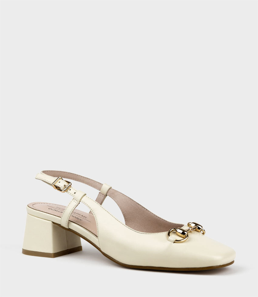 CLEMENTINE45 Closed Toe Sling with Hardware in Bone - Edward Meller