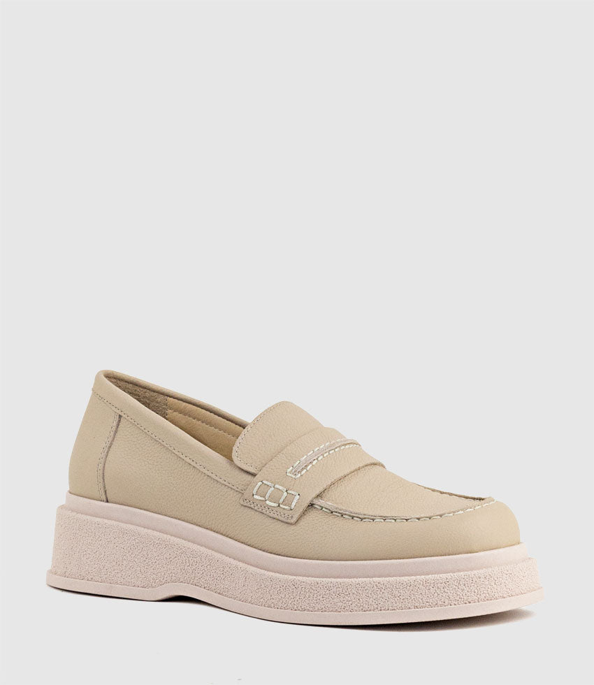 GEORGIA Loafer on Coloured Sole in Tan - Edward Meller
