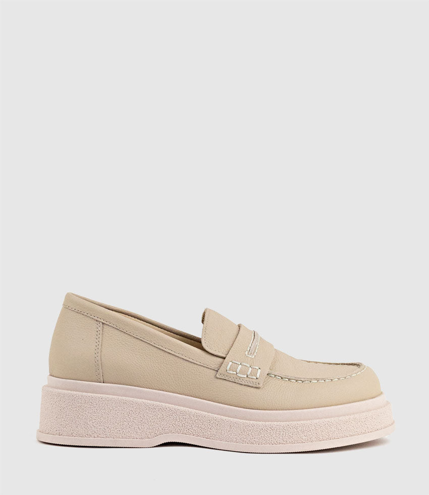 GEORGIA Loafer on Coloured Sole in Tan - Edward Meller