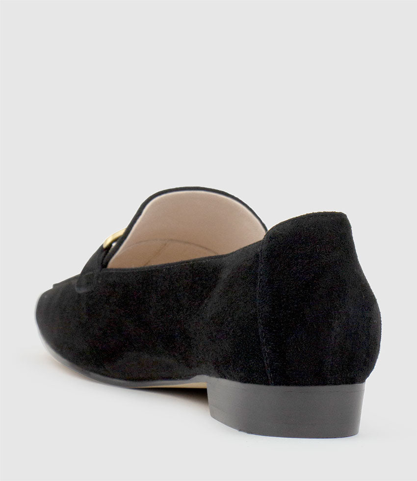 GRADY Moccasin with Hardware in Black Suede - Edward Meller