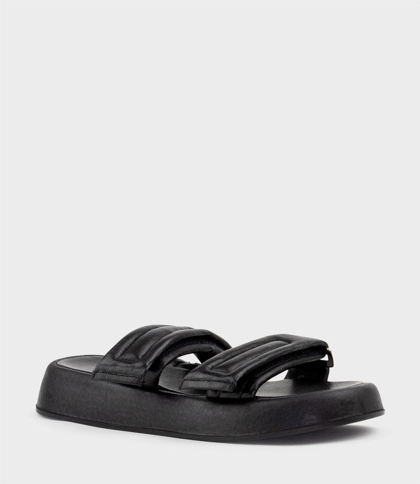 HAMLET Quilted Strap Slide on Unit in Black - Edward Meller
