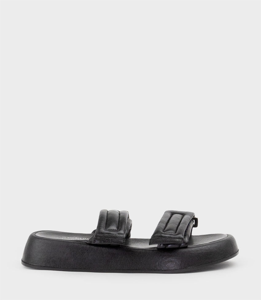 HAMLET Quilted Strap Slide on Unit in Black - Edward Meller