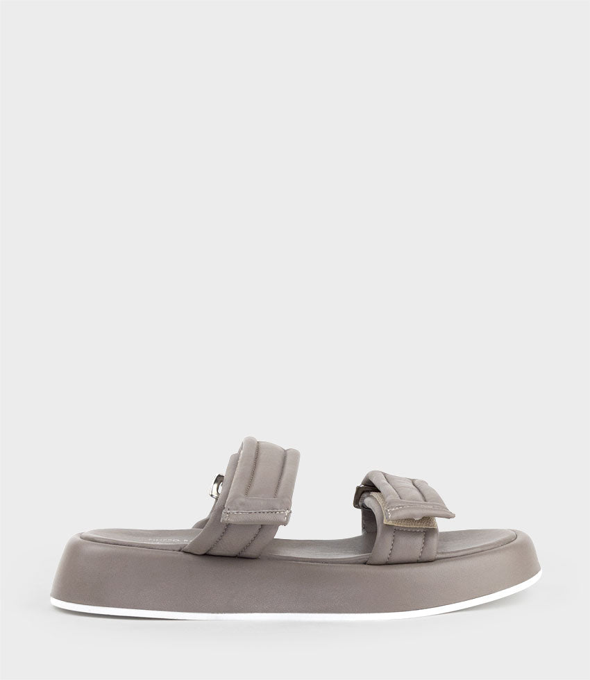 HAMLET Quilted Strap Slide on Unit in Taupe - Edward Meller