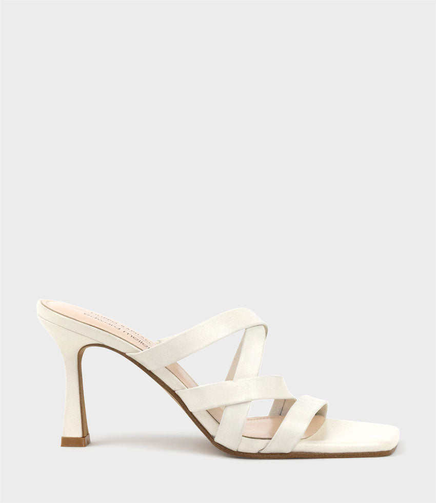 INDIE80 Square Toe Strappy Slide in Offwhite - Edward Meller