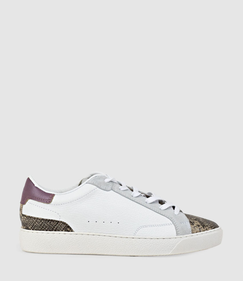JOSETTE Sneaker with Accents in Snake Combo - Edward Meller