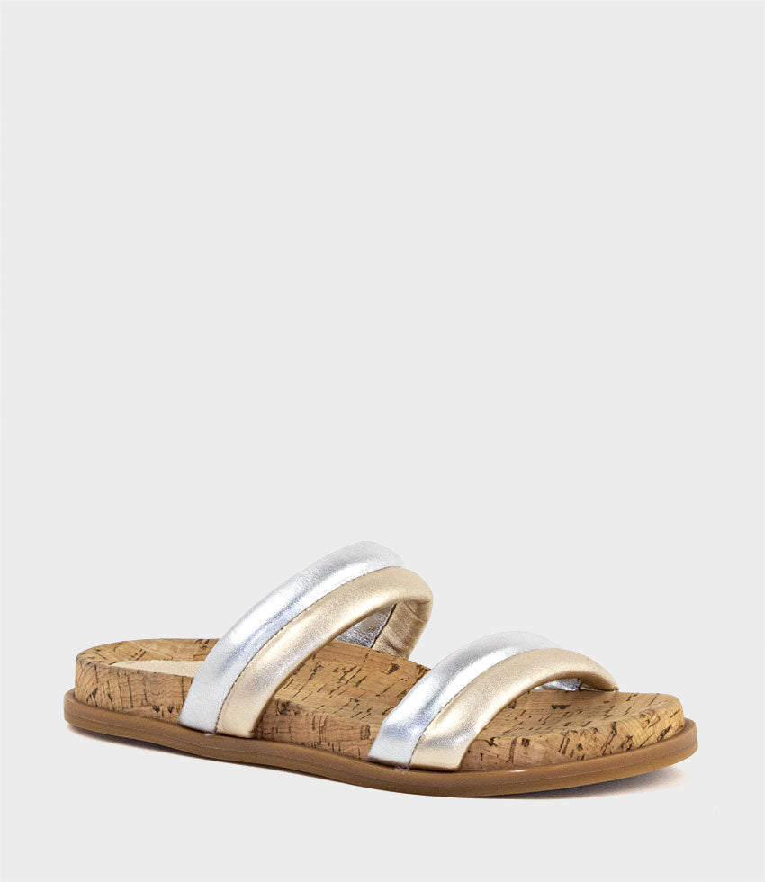 KINALA Two Strap Slide on Unit in Metallic Multi - Edward Meller