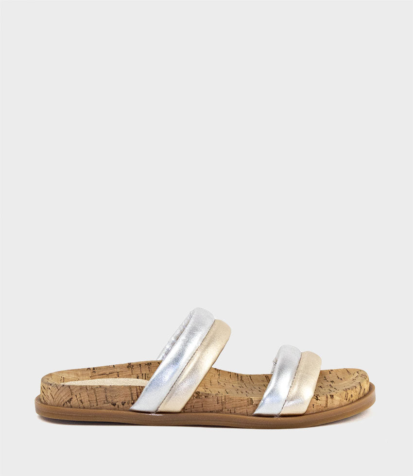 KINALA Two Strap Slide on Unit in Metallic Multi - Edward Meller