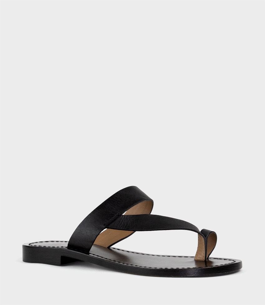 KIRABEE Toe Thong Slide in Black - Edward Meller
