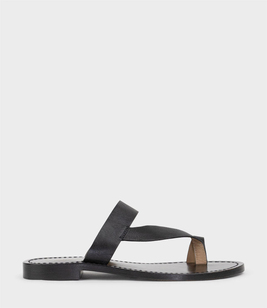 KIRABEE Toe Thong Slide in Black - Edward Meller