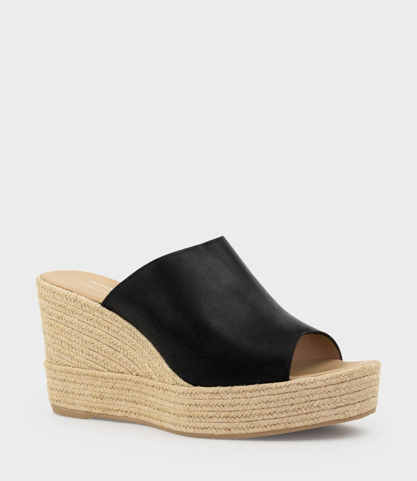MILARA Slide Espadrille in Black - Edward Meller
