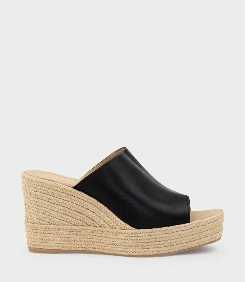 MILARA Slide Espadrille in Black - Edward Meller
