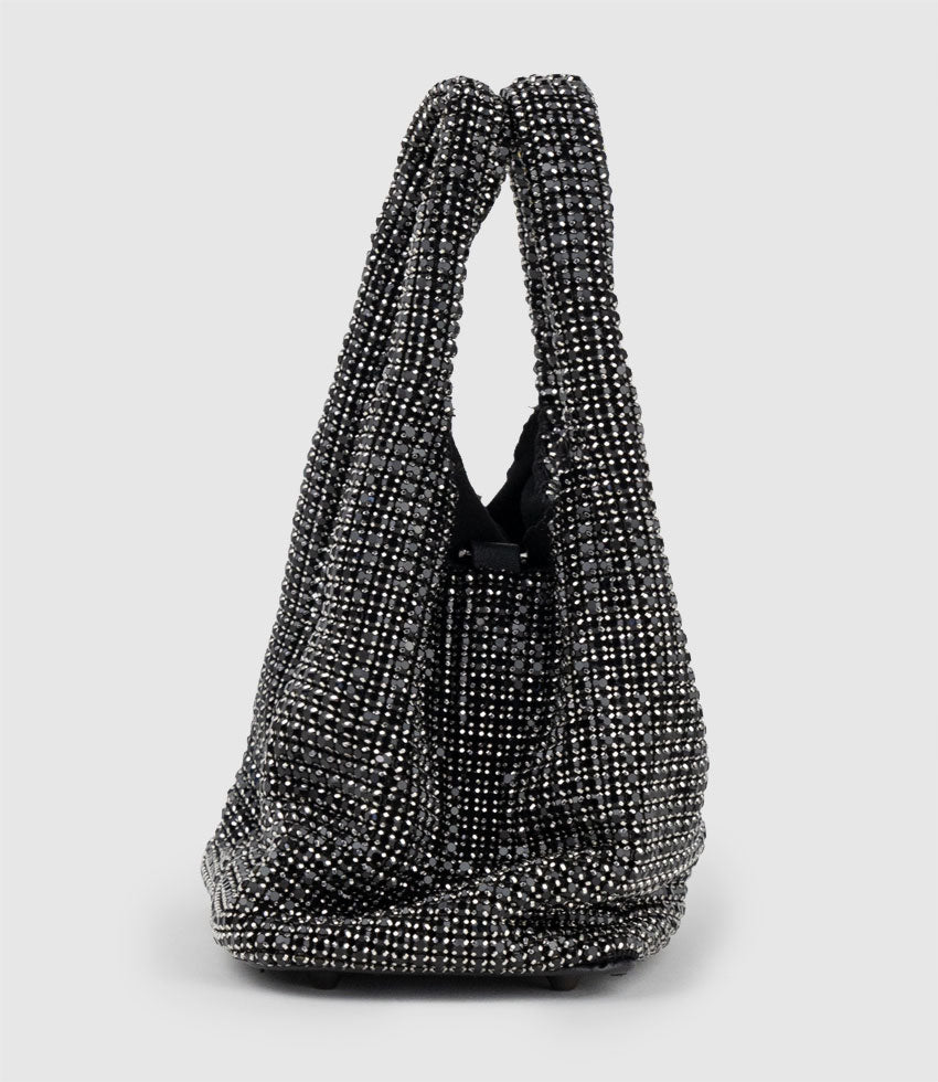 NERIA Pouch Bag in Black Crystal - Edward Meller