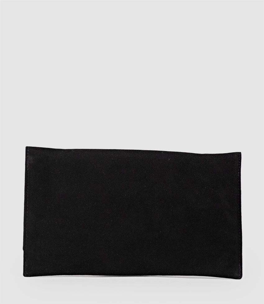 NEVE Envelope Clutch in Black Suede - Edward Meller