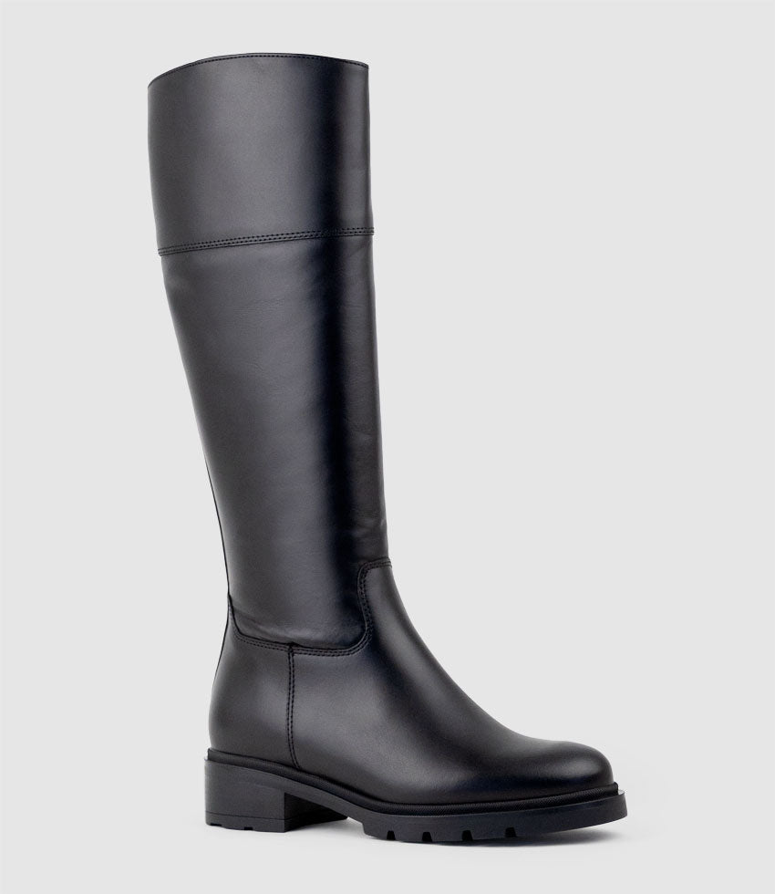 SAVOURY Classic Knee Boot in Black - Edward Meller