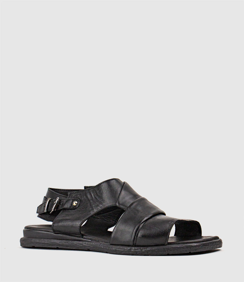 SIA Open Toe Enclosed Sandal in Black - Edward Meller