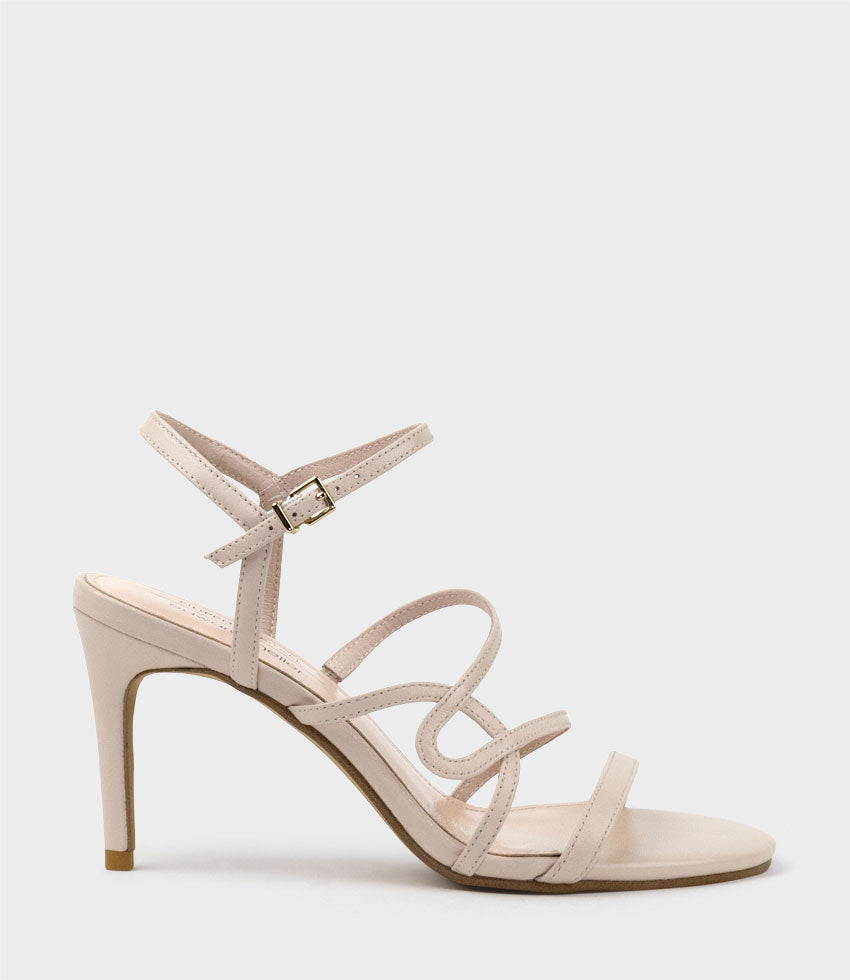Blush Strappy Sandals Blush Oleana Clear Trapeze Heel Sandals