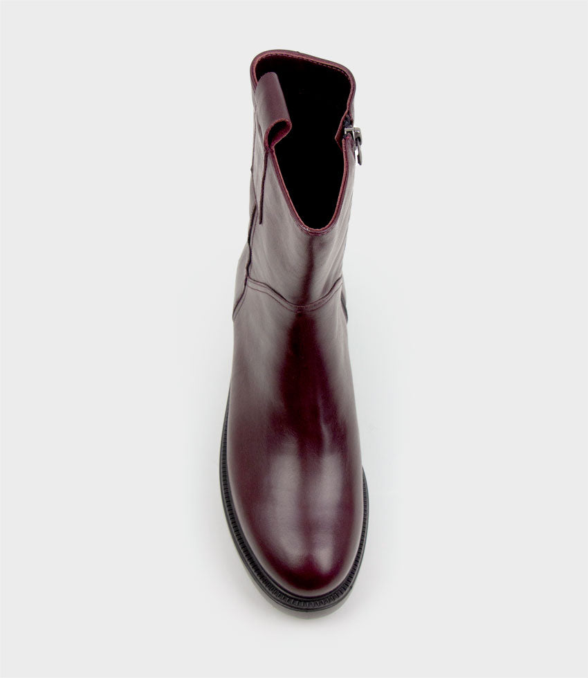 UDO Ankle Boot on Rubber Sole in Bordeaux - Edward Meller