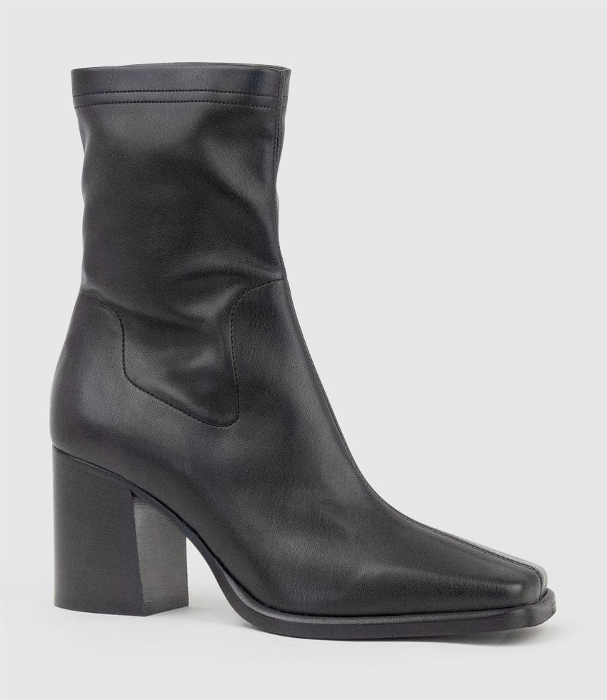 UNDRA80 Square Toe Ankle Boot in Black - Edward Meller