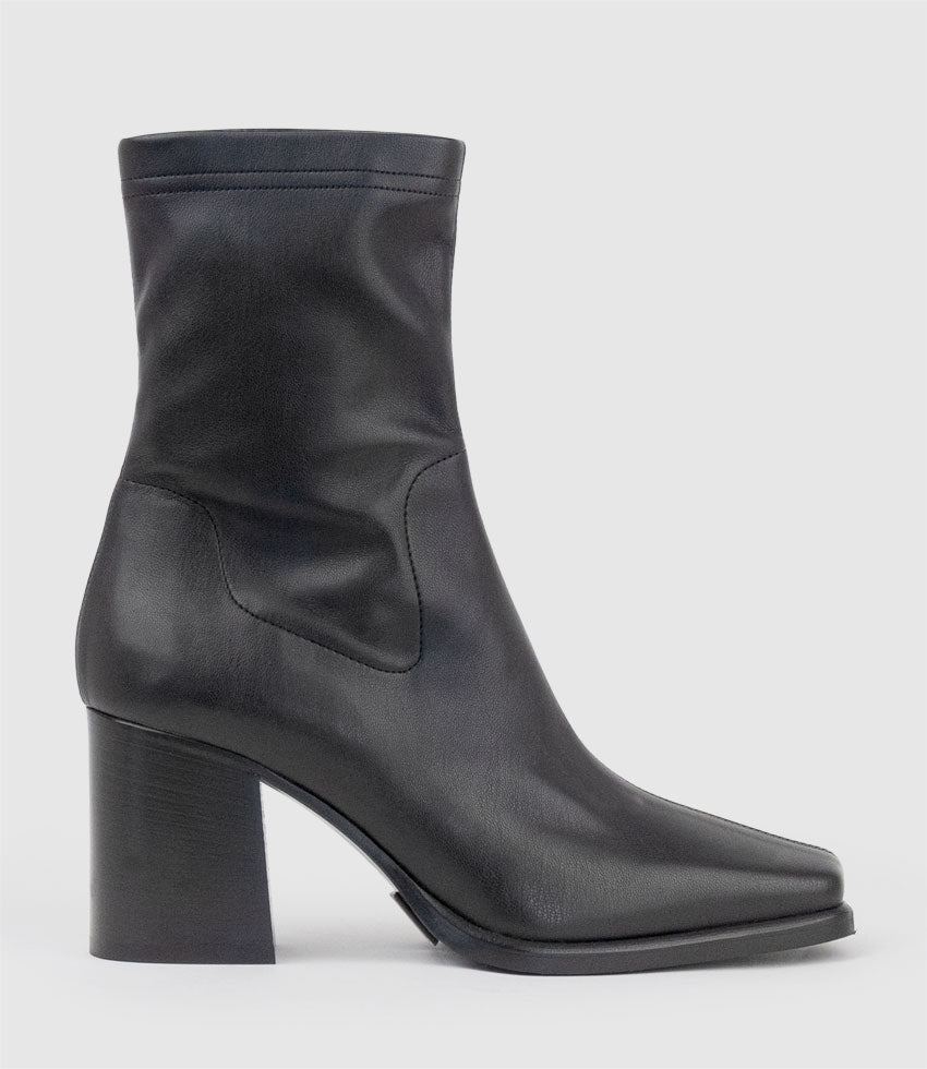 UNDRA80 Square Toe Ankle Boot in Black - Edward Meller