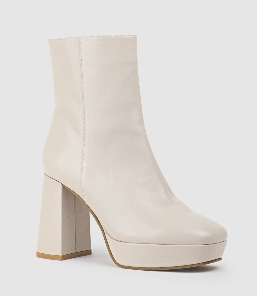 URIEL95 Platform Boot in Nude Baby Calf - Edward Meller