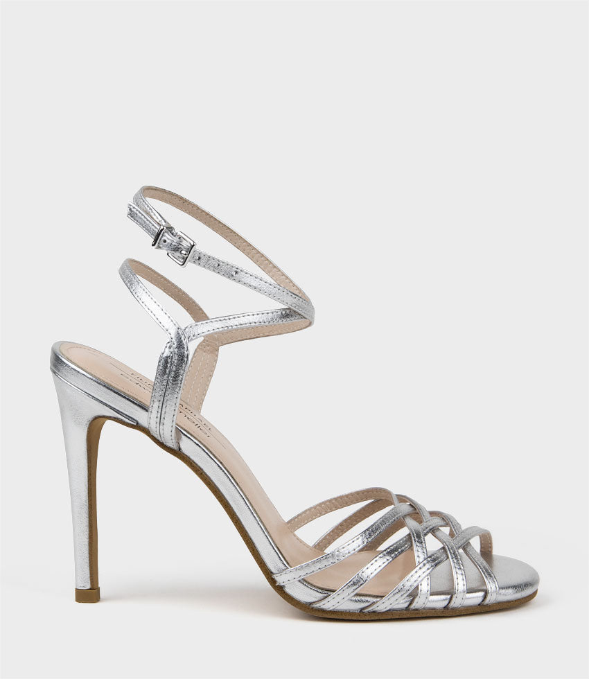 WILDER100 Strappy Sandal in Silver - Edward Meller