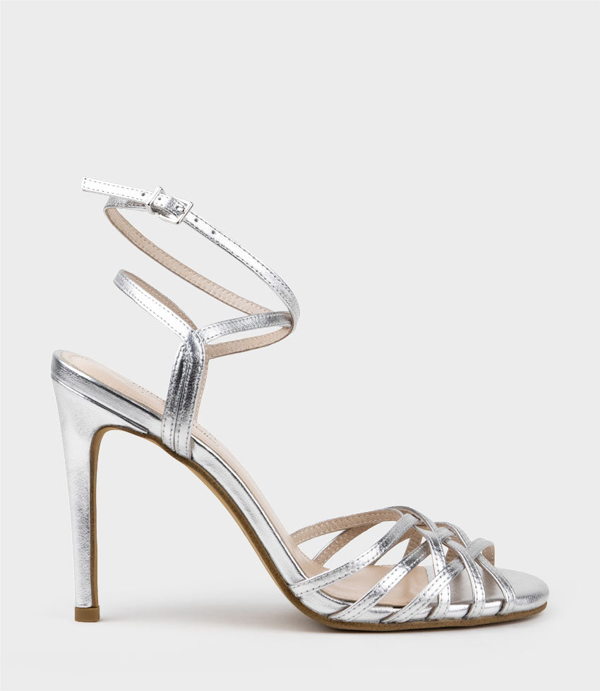 WILDER100 Strappy Sandal in Silver - Edward Meller