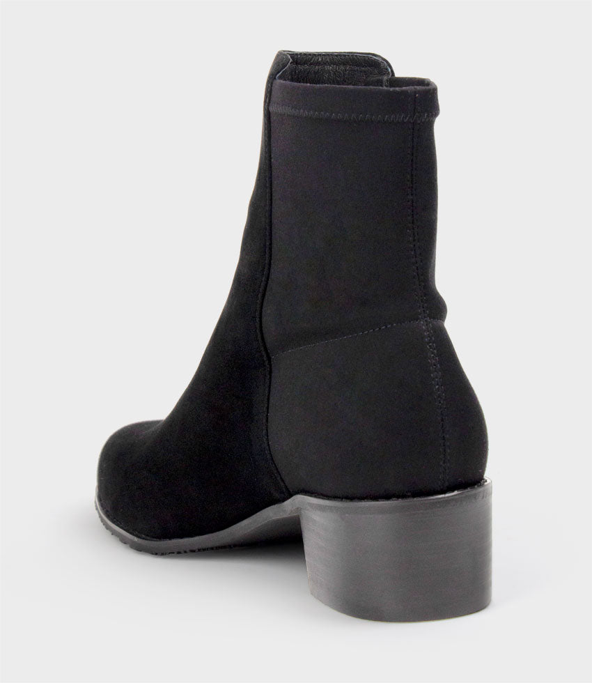 WILEY Half and Half Ankle Boot in Black Suede - Edward Meller
