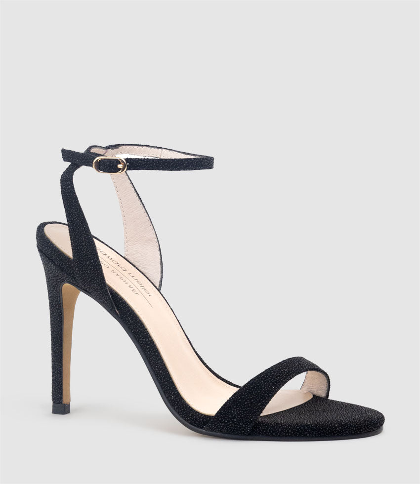 WISP100 Single Strap Sandal in Black Speckle - Edward Meller