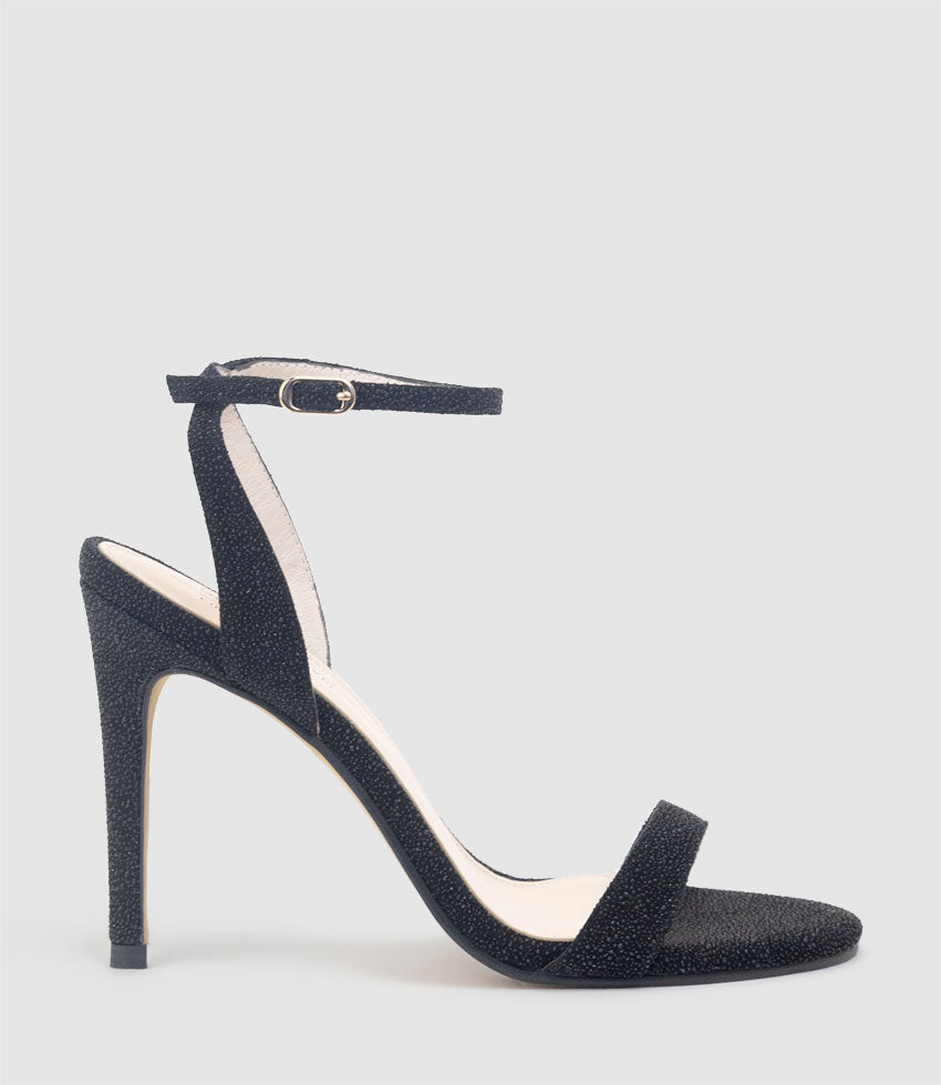 WISP100 Single Strap Sandal in Black Speckle - Edward Meller
