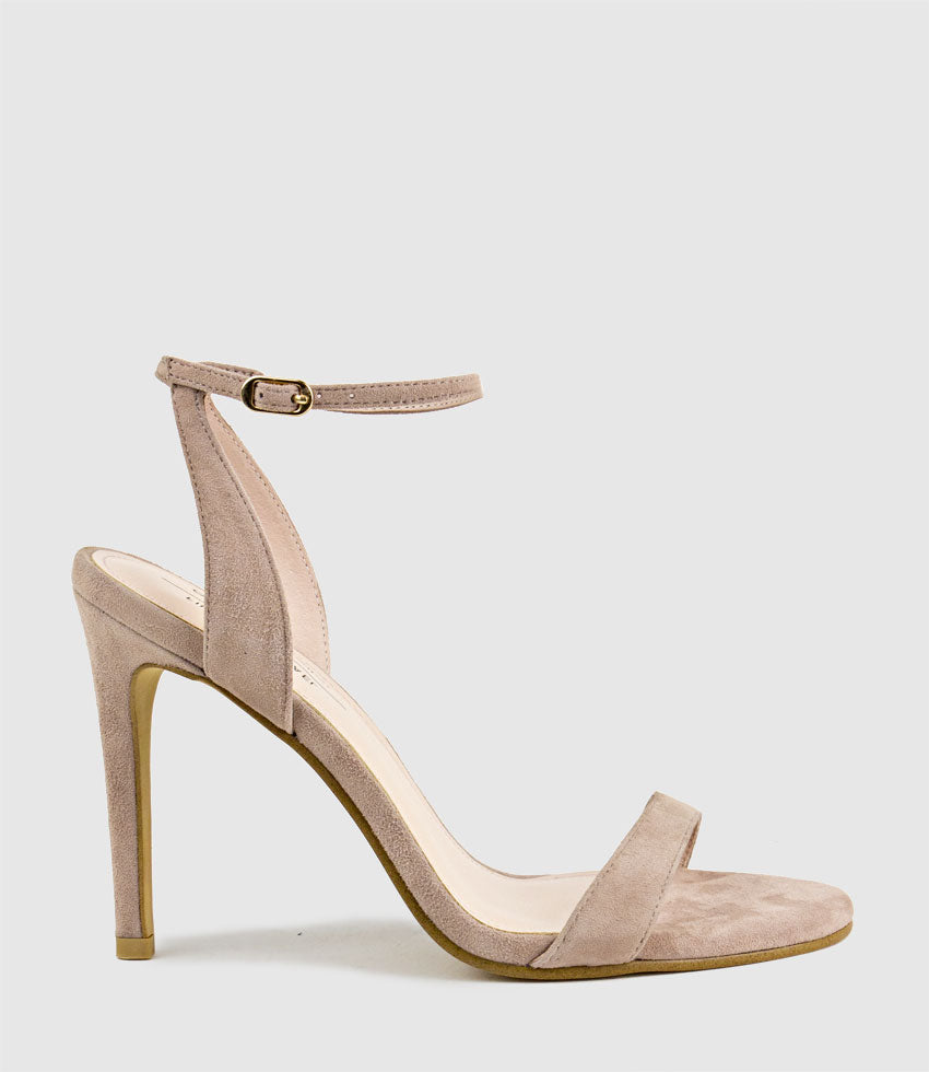 WISP100 Single Strap Sandal in Nude Suede - Edward Meller