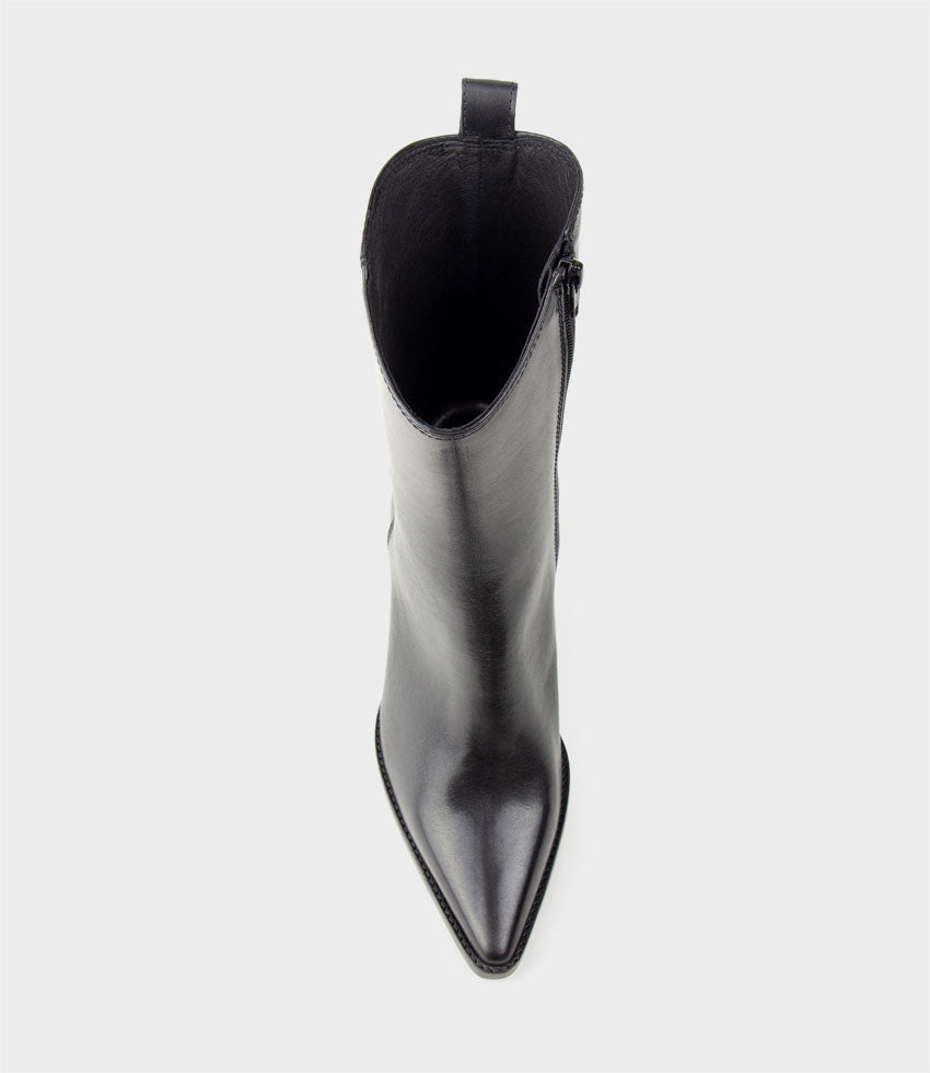 XENA Western Ankle Boot in Black - Edward Meller